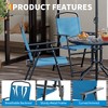 6 Pieces Outdoor Dining Set With Umbrella, Patio Table and 4 Folding Chairs With Umbrella, Garden Patio Furniture Set With Umbrellas, Tempered Glass - 3 of 4