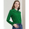 Allegra K Women's Sweet Ruffle Peter Pan Collar Long Sleeves Button Down Shirt - 2 of 4