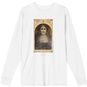 The Nun Scary Demon Face Woman Adult Long Sleeve Tee - 1 of 2
