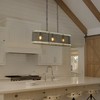 ALOADECOR Black Mesh Kitchen Island Chandelier Weathered White Wood Frame - 3 of 4