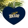 University of Toledo Rockets Logo Heart Love Wood Christmas Tree Holiday Ornament - 2 of 3