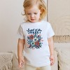 The Juniper Shop Distressed Land Of The Free Flowers Toddler Short Sleeve Tee - 3 of 4
