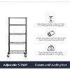 5-Shelf Adjustable, Heavy Duty Storage Shelving Unit on 4'' Wheel Casters, Metal Organizer Wire Rack - 2 of 4