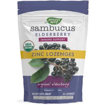 Nature's Way Sambucus Organic Elderberry and Zinc Lozenges - 24ct