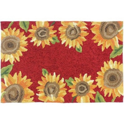 Homefires Sunflower Field Indoor & Outdoor Rug – Vibrant Floral Design, Durable, Fade-Resistant, Perfect for Patio, Porch, or Living Room Decor