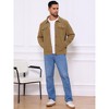 INSPIRE CHIC Men's Casual Solid Color Long Sleeve Button Pockets Corduroy Trucker Jacket - 2 of 4