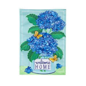 Welcome Home Hydrangeas Burlap Garden Flag - 1 of 2