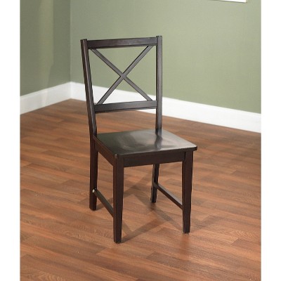 Elegant 3-Piece Black Pub Dining Set with X-Back Hardwood Chairs