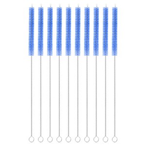 Unique Bargains Long Handle Wire Bristles Bottle Straw Cleaning Brushes 10 Pcs - 1 of 4