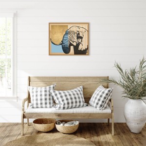 Amanti Art Tan Geometric Elephant II by Alonzo Saunders Framed Wall Art Print - 1 of 4