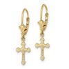 Black Bow Jewelry Polished Crucifix Lever Back Earrings in 14k Yellow Gold - 2 of 4