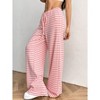 Womens Pants Casual Striped Elastic Waist Straight Leg Long Pants - 4 of 4