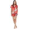 Ashford & Brooks Women's Satin Short Sleeve Pajama Shorts Set - 2 of 4