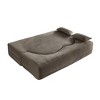 PAGED Modern Floor Sofa with 2 Pillows, Foam-Filled Sleeper Sofa Bed with Teddy Fabric for Living Room, Apartment, No Assembly Required - 4 of 4