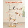 VEVOR Large Cat Tree, 68.9 inches Tall, Multi-level Cat Condo Furniture Activity Center with Cozy Perches, Sisal Scratching Posts, Burly Wood - 3 of 4