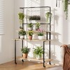 Fir Wood Plant Stand, Iron Frame Flower Pot Holder, Wooden Flower Pot Rack, 3-Layer Plant Display, Multi-Tier Plant Stand, and Indoor Plant Holder - 2 of 4