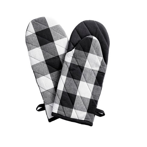 Shiraleah Gina Pot Holder and Oven Mitten Set - Black