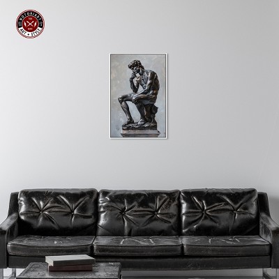 Notori Art Notoriart Ebony Statue In Thought Framed Style 1 Piece Canvas Wall Art