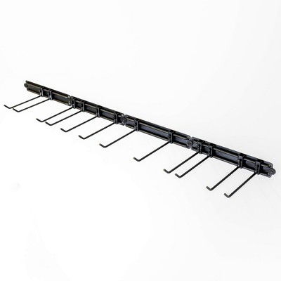 64" Black Steel Modular Garage Tool Organizer with Adjustable Hooks