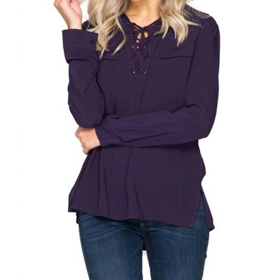 Women's Lace Up Shirt - SHE + SKY
