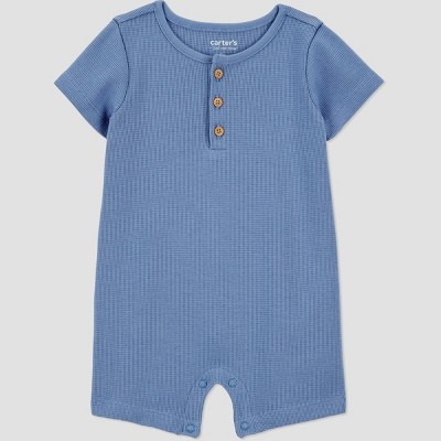 Carter's Just One You®️ Baby Boys' Solid Thermal Romper - Blue