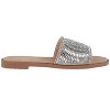 bebe Women's Slide Sandals - Flat Slip-On Dress Sandals with Pave Rhinestone Strap - 2 of 4