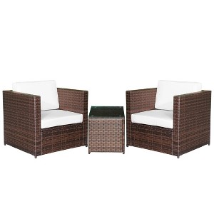 Resenkos Wicker Bistro Patio Set, Two Chairs And A Matching Outdoor Table, - 1 of 4