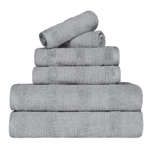 Ribbed Cotton Highly Absorbent Medium Weight Bath Towels, Set of 3 by Blue Nile Mills - 1 of 4