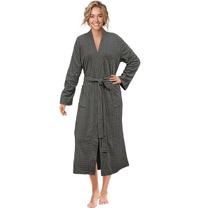 PAVILIA Women Waffle Knit  Robe, Soft Cozy Breathable Lightweight Long Bathrobe with Pockets for Shower Spa House - 1 of 4