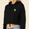 Dalix Alien Embroidered Fleece Cropped Hoodie Cold Fall Winter Women - 4 of 4