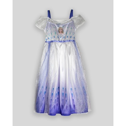Disney Frozen Girls Elsa Fantasy Gown Nightgown Pajama for Girls Size 4T White