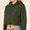 Dalix Pixel Heart Embroidered Fleece Cropped Hoodie Cold Fall Winter Women - 4 of 4