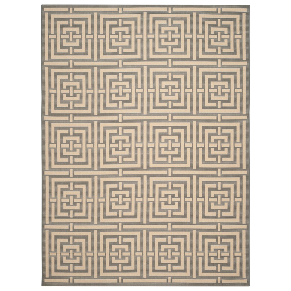 8'X11' Rectangle Cagliari Patio Rug Gray/Cream - Safavieh Cagliari indoor outdoor rugs bring interior design style to busy living spaces, inside and out. Cagliari is beautifully styled with patterns from classic to contemporary, all draped in fashionable colors and made in sizes and shapes to fit any area. Cagliari rugs are made with enhanced polypropylene in a special sisal weave that achieves intricate designs that are easy to maintain - simply clean with a garden hose. Cagliari indoor-outdoor rugs are made with durable synthetic materials to help them to withstand high traffic and natural weather elements. Size: 8'x11'. Color: Gray/Cream. Pattern: Color Block.