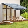 Aoodor 10' x 8' x 5' Retractable Window Awning Sunshade Shelter,Polyester Fabric,with Retractable Brackets and Two Wall Bases - 2 of 4