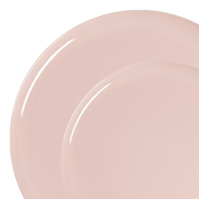 Smarty Had A Party Pink Flat Plastic Dinnerware Set - 120 Sets