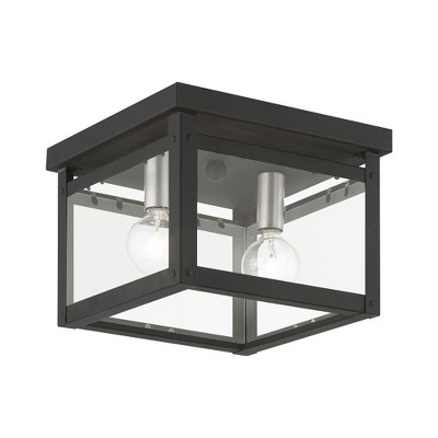 Livex Lighting Milford 2 - Light Flush Mount in  Black/Brushed Nickel