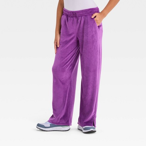 Girls' Velour Pants - All In Motion™ Purple S : Target