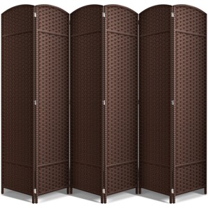 Sorbus 6 Panel Room Divider 6 ft. Tall - Extra Wide Double Hinged Panels, Mesh Hand-Woven Design, Partition Room Dividers - 1 of 4