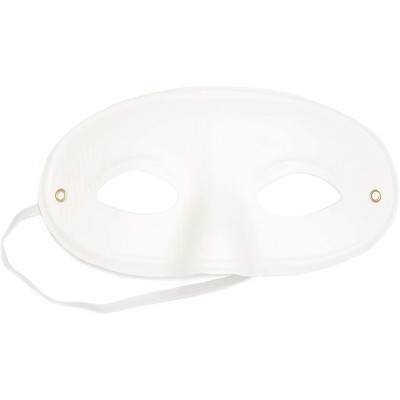 Bright Creations Blank Mardi Gras Masks for Decorating, Masquerade Oval Face Mask, Half Eye Masks, Arts and Crafts (White, 12 Pack)