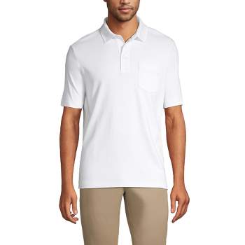 Lands' End Men's Short Sleeve Cotton Supima Polo Shirt with Pocket
