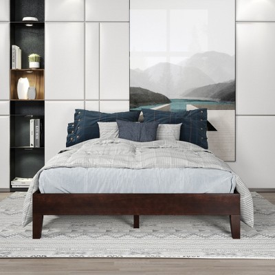 Full Size Platform Bed with Sturdy Frame for Bedroom