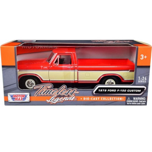 1979 Ford F-150 Pickup Truck Red and Cream 1/24 Diecast Model Car by  Motormax