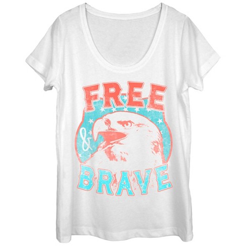 Women's Lost Gods Fourth of July  Free and Brave Scoop Neck - image 1 of 3