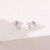 Girls' Polished Initial Letter Initial Screw Back Sterling Silver Earrings - In Season Jewelry - 4 of 4