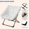 Folding Saucer Chairs for Adults, 300 LB Capacity Comfy Faux Fur Lazy Chair with Metal Frame, No Assembly Required for Bedroom Dorms Apartments - 4 of 4