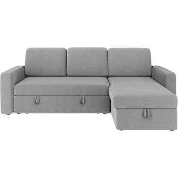 Yaheetech Convertible L-Shaped Sofa Bed with Chaise & USB & Type-C Ports