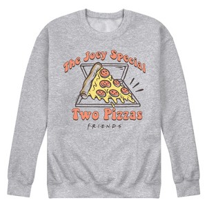 Men's - Friends - The Joey Special Two Pizzas- Men's Long Sleeve Crew Fleece Sweatshirt Graphic Fleece Sweatshirt - 1 of 4