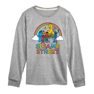 Boys' - Sesame Street - With Rainbow Long Sleeve Graphic T-Shirt - 1 of 3