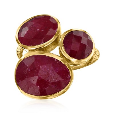 Ross-Simons 13.05 ct. t.w. Ruby Ring in 18kt Gold Over Sterling