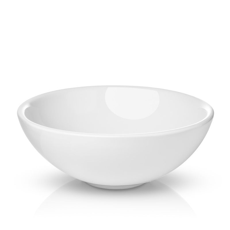 Miligore 16" Round White Ceramic Above Counter Bathroom Vessel Sink, 1 of 5